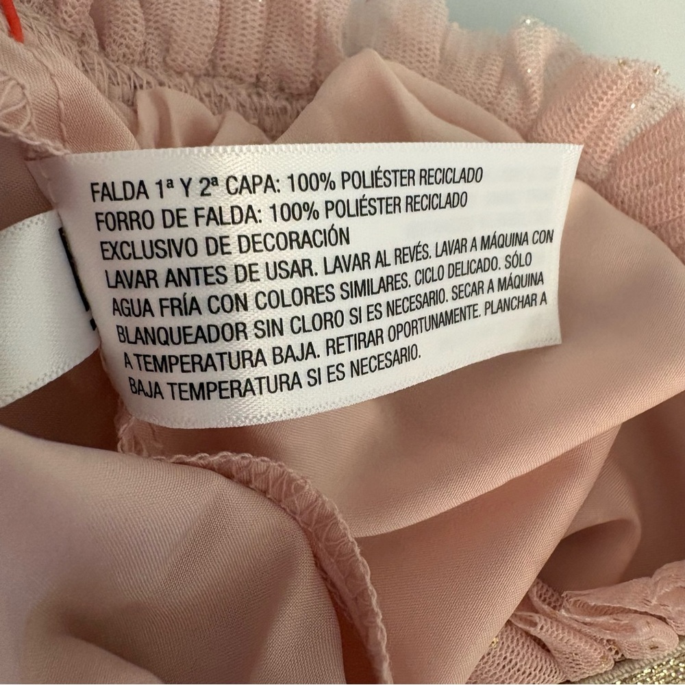 Cat and Jack Tulle Tutu Skirt NWT Blush Pink with Gold Trim Glitter Size 3T New - Picture 9 of 9